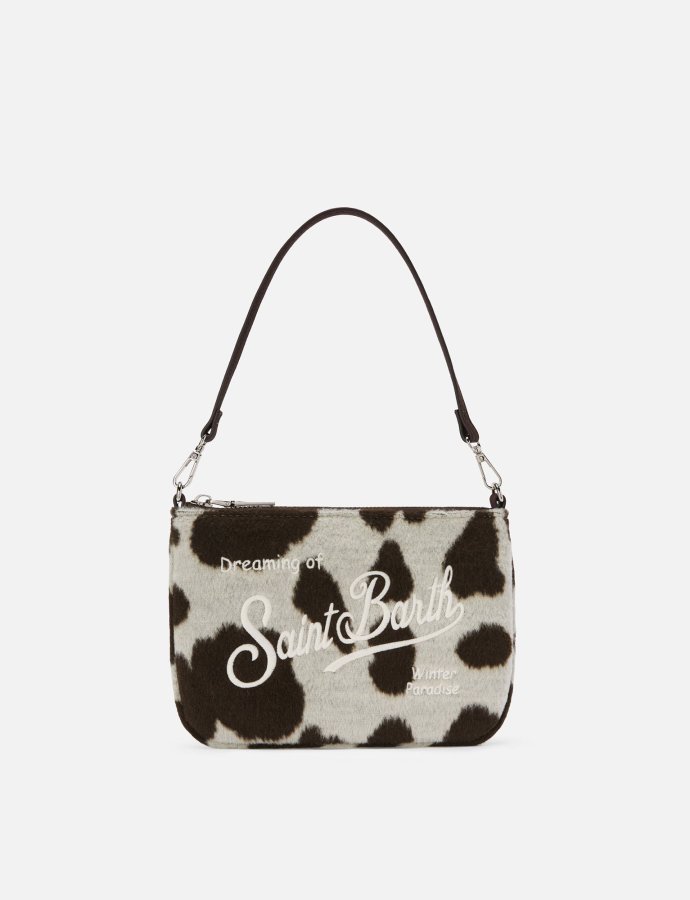Parisienne mini shoulder bag in cow print wool blend