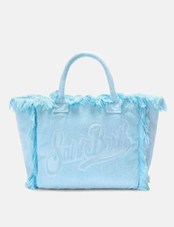 Light blue solid color terry effect Vanity regular bag