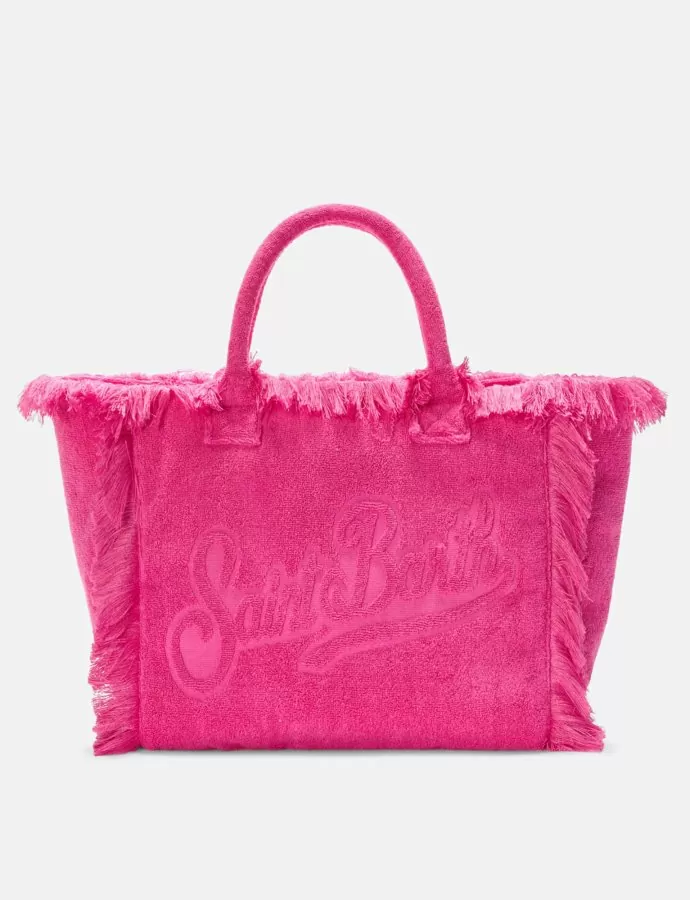 Fuchsia solid color terry effect Vanity regular bag