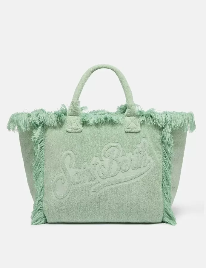 Mint green solid color terry effect Vanity regular bag
