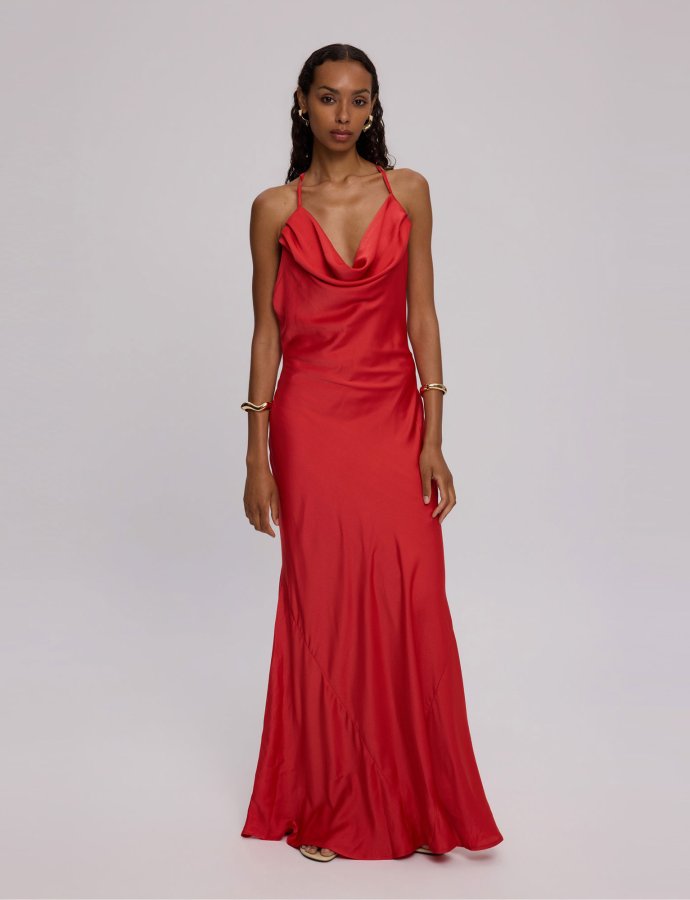 Effie backless dress red