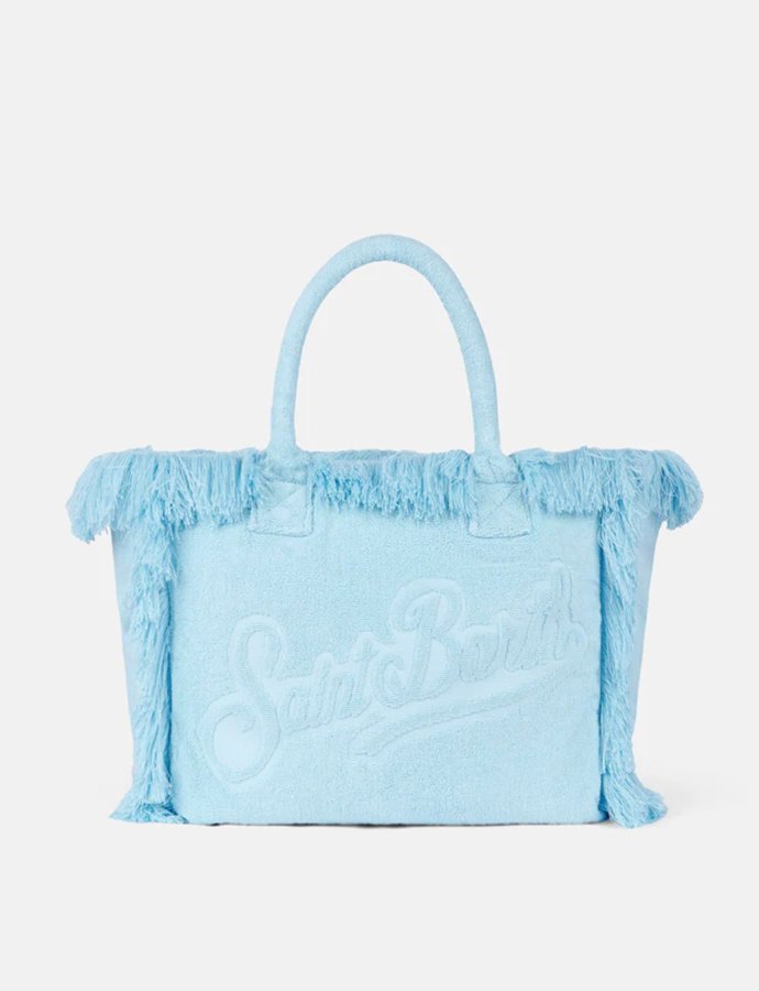 Vanity terry embossed bag light blue