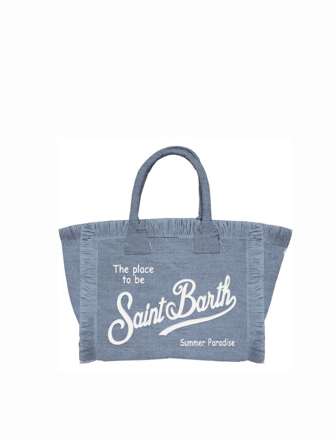 Denim solid color linen vanity regular bag