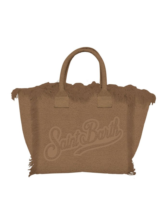 Brown solid color terry effect Vanity regular bag