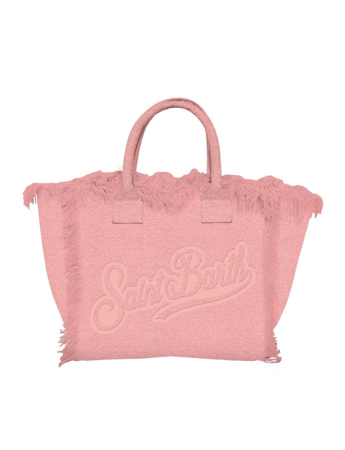 Coral solid color terry effect Vanity regular bag