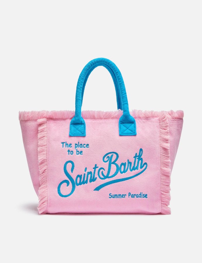 Vanity pink terry sponge tote bag