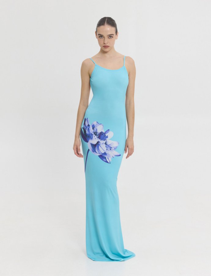 Veronica dress aqua floral