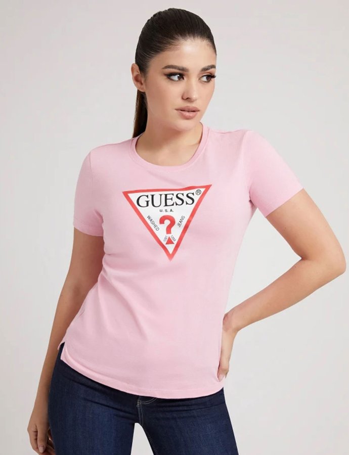 Triangle logo t-shirt light pink