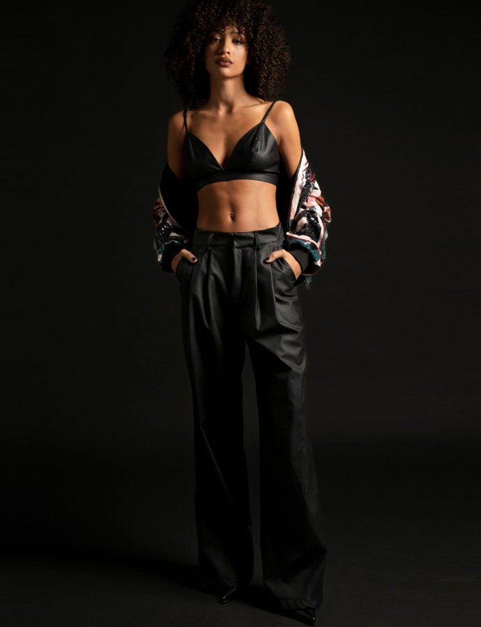 Tapia eco leather wide pants
