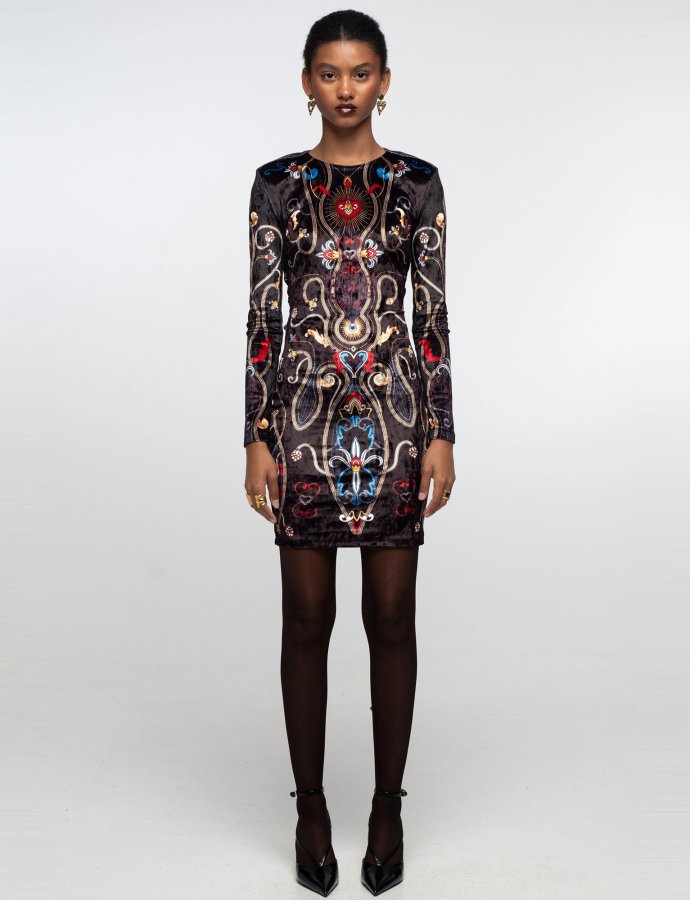 Dusk bodycon dress velvet