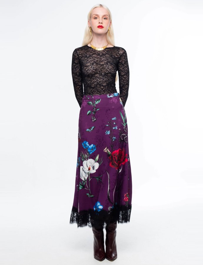 Violet long skirt - jacquard