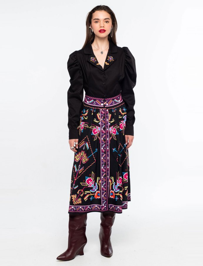 Emblem midi skirt