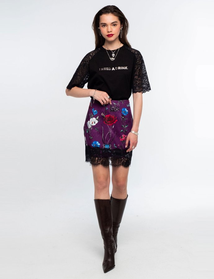 Violet mini skirt- jacquard