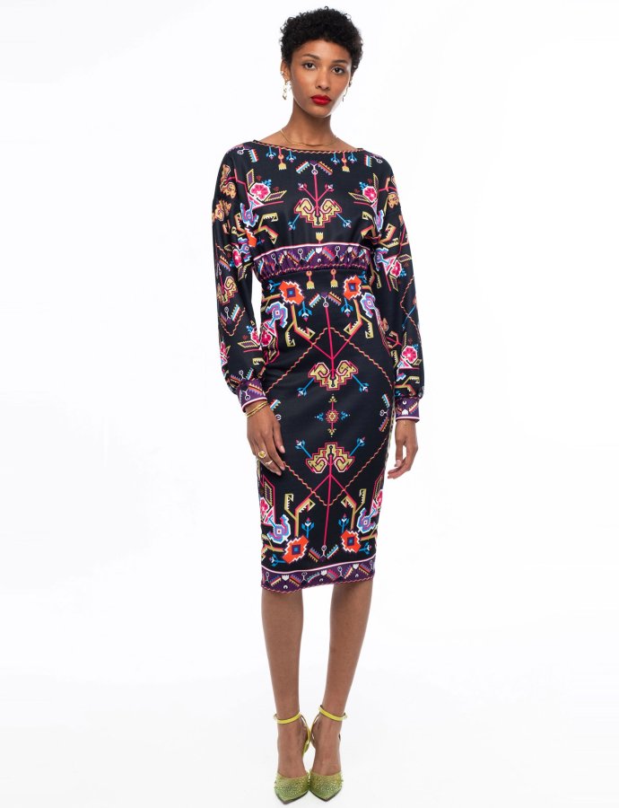 Emblem midi dress