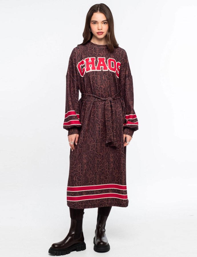 Venomous long dress jacquard waffle