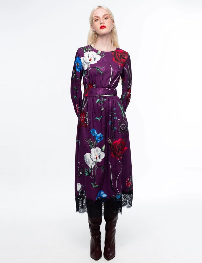 Violet long dress - jacquard