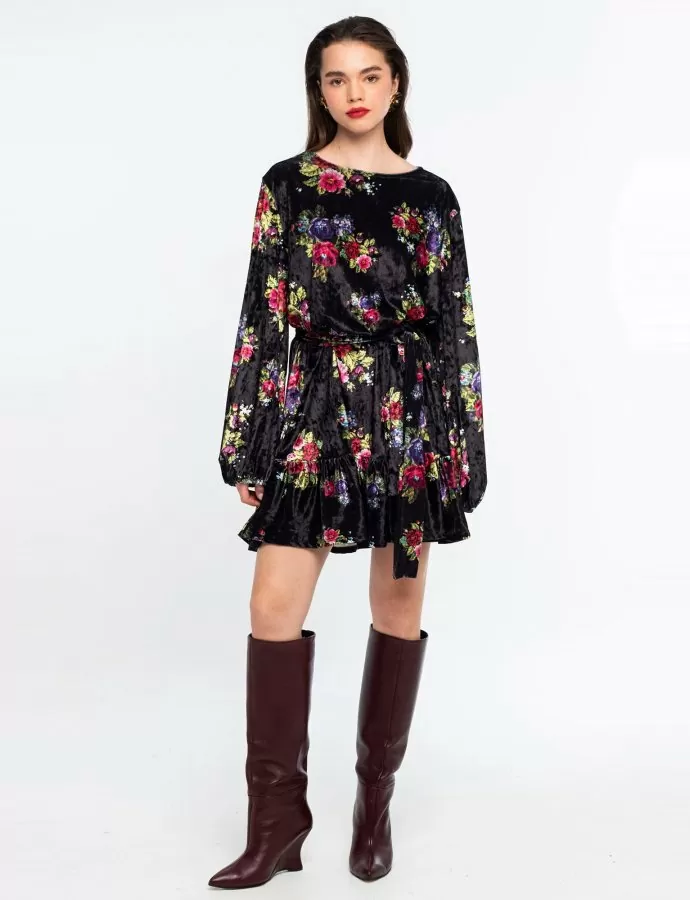 Bouquet dress velvet