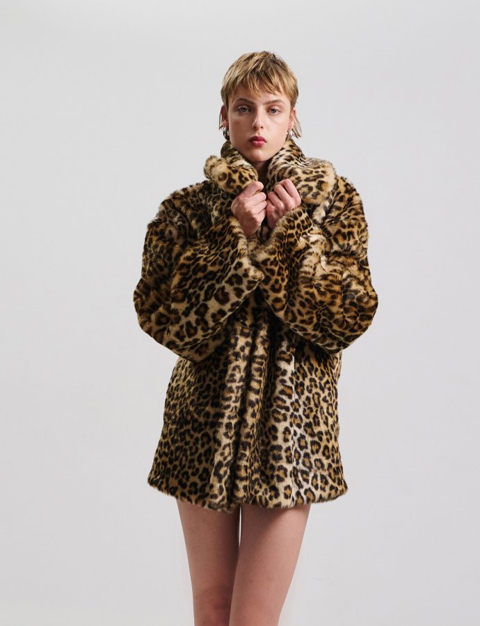 Faux fur leopard