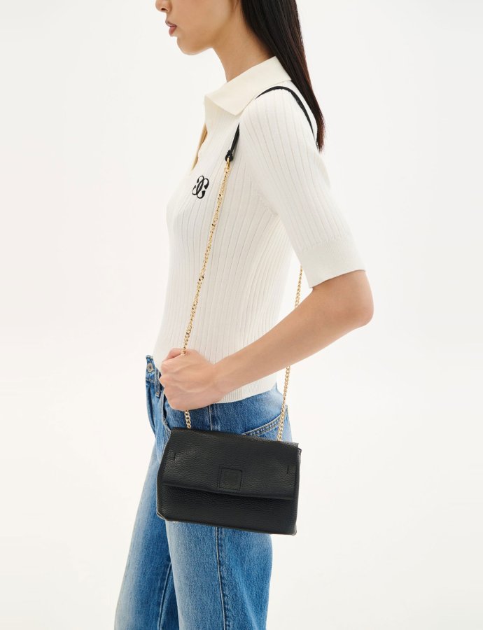 Leather crossbody bag black