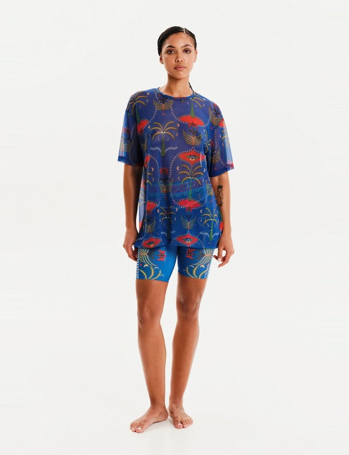 Alignment loose-art mesh t-shirt