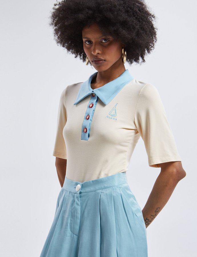 Yara polo top ecru