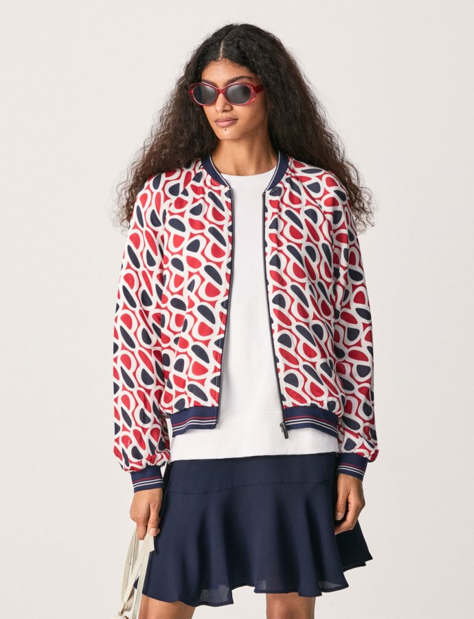 Louisa patterned bomber jacket