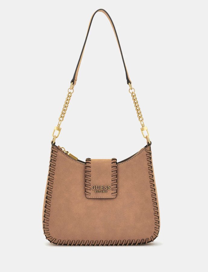 Libera small suede hobo bag cognac