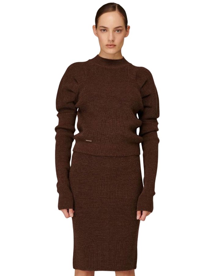 Combos W107 – Brown top & skirt set