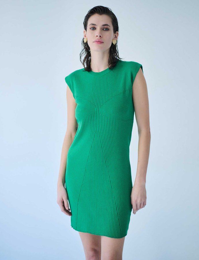 Sleeveless mini dress green