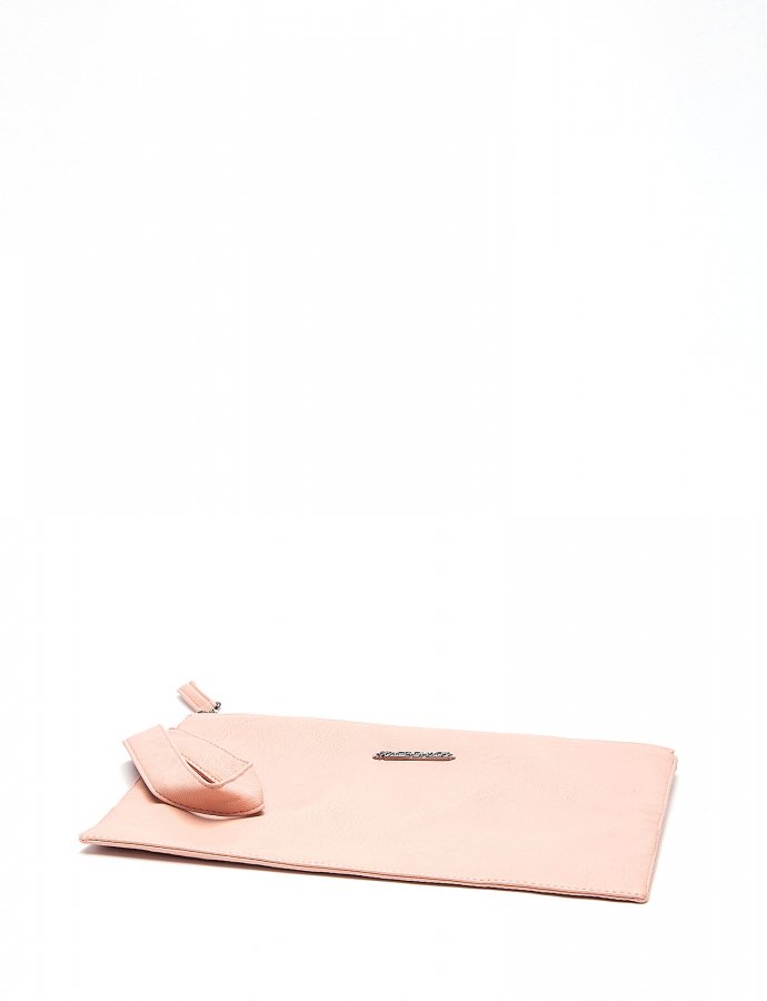 Cute eco leather clutch bag dusty pink