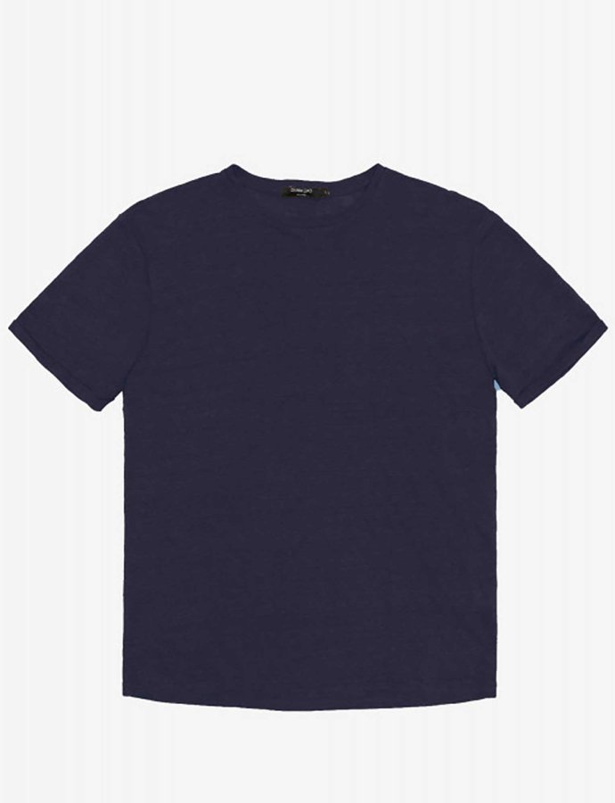 Linen t-shirt deep blue