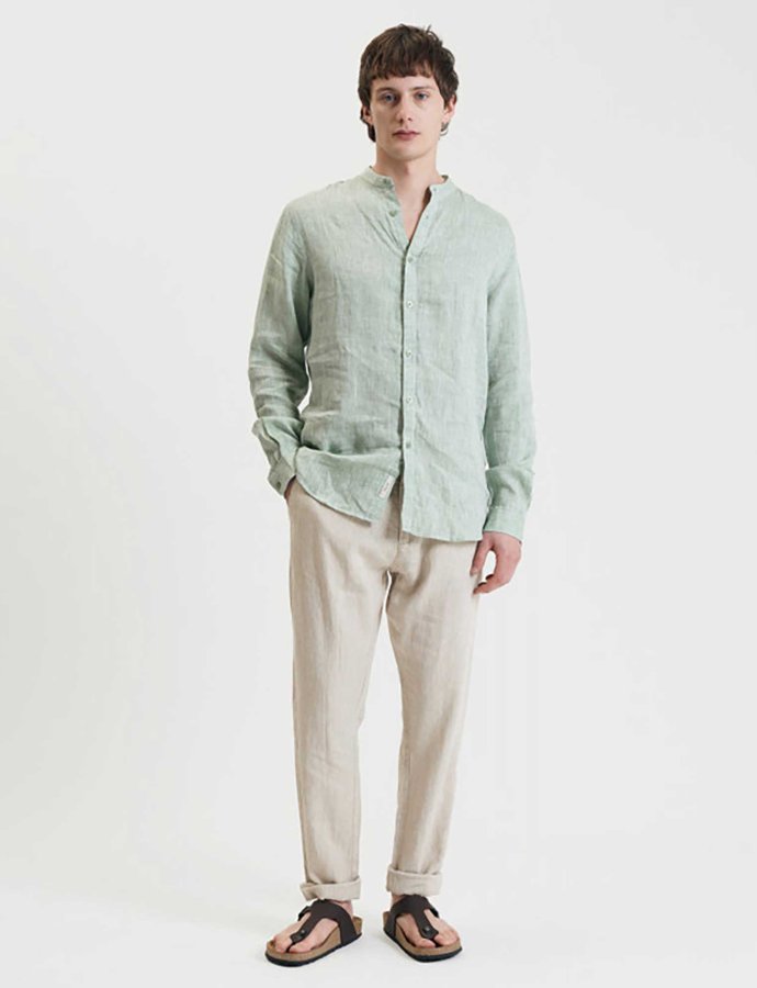 Michigan linen trouser with drawstring corda