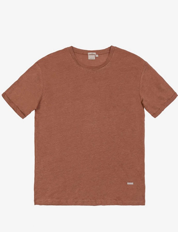 Linen t-shirt mattone