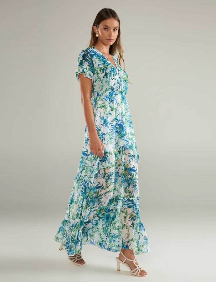 Vivian maxi dress with ruffles