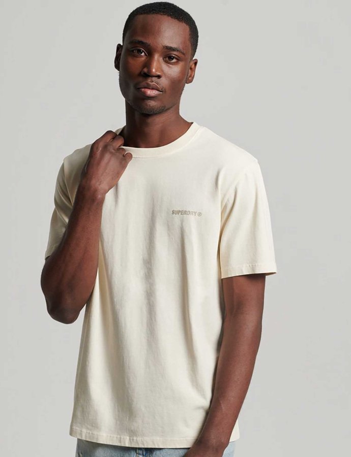 Core essential overdyed tee rice white