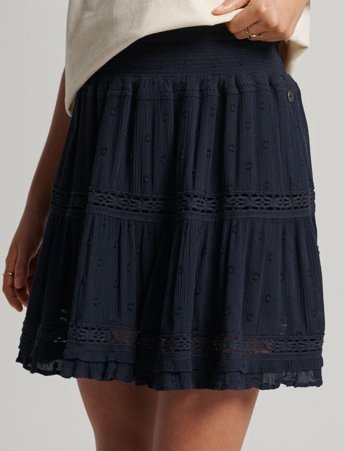 Vintage lace mini skirt eclipse navy