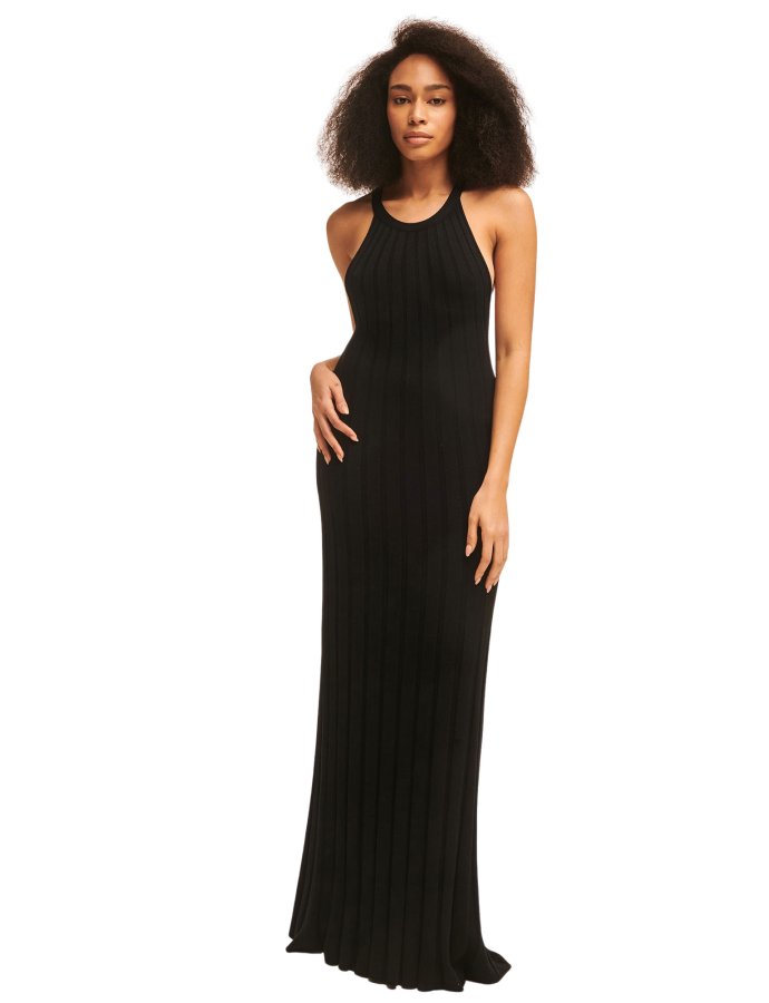 Combos S084 – Maxi pleated dress black