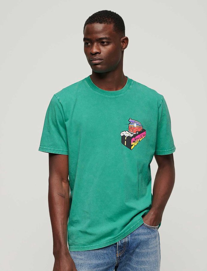 Neon travel chest loose tee cool green