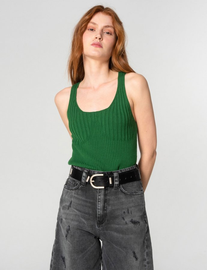 Tribes of knit top green