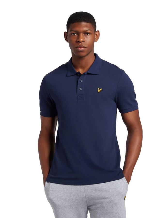 Plain polo T-shirt navy