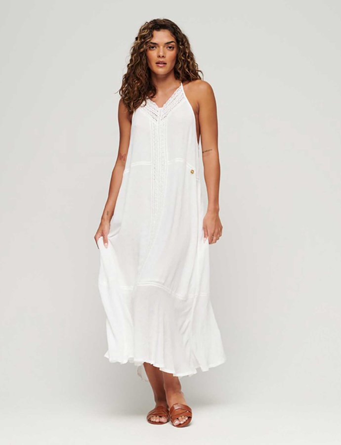 Ibiza cami maxi dress off white