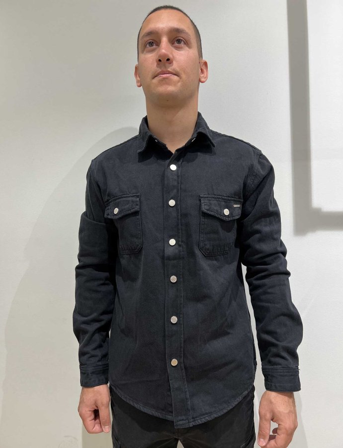 Denim overshirt black