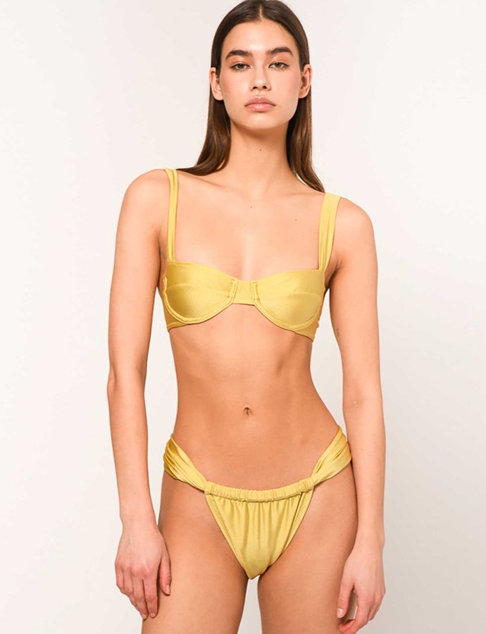 Alicia monochrome bikini yellow gold