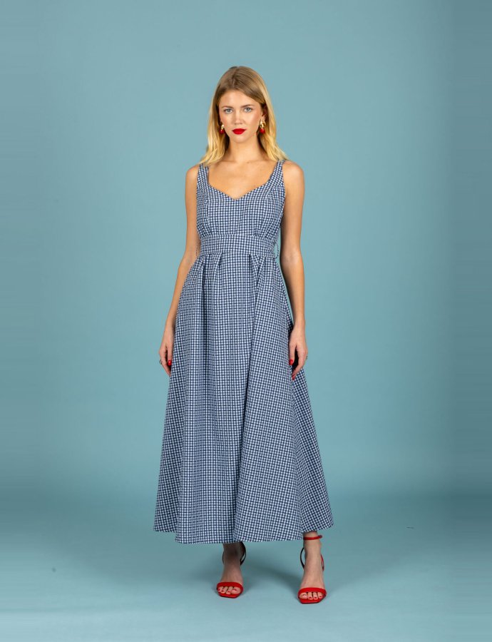 Aelia poplin dress blue