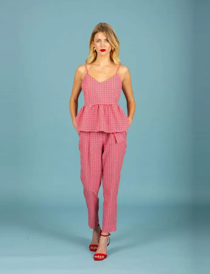 Aelia poplin pants red