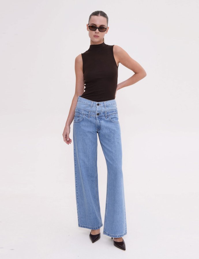 Alaia denim pants mid blue