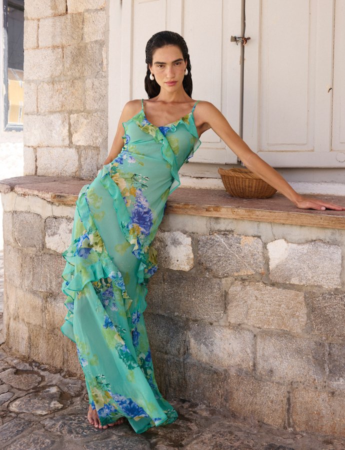 Antiparos ruffle dress