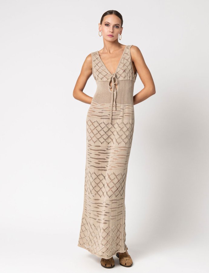 Aria knit dress beige