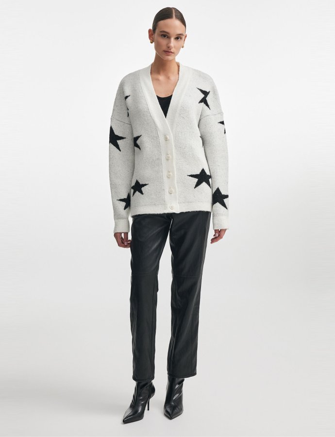 Astrowild knitted cardigan white black