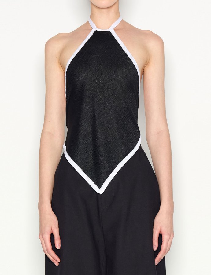 Atlas knitted top black/white